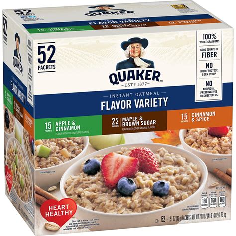 Quaker Instant Oatmeal Variety Pack 52 Pk Walmart