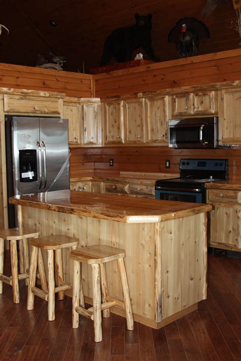 Hand Crafted Custom Rustic Cedar Kitchen Cabinets By King Of The Forest