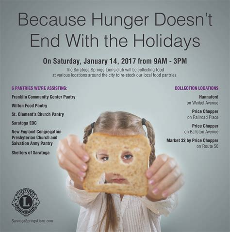Food Pantry Day – Coming Jan. 14th 2017 – Saratoga Springs Lions