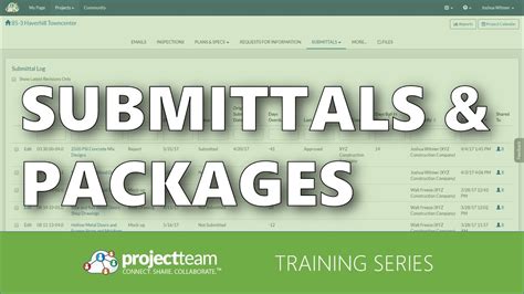 Training Working With Submittals And Submittal Packages Youtube