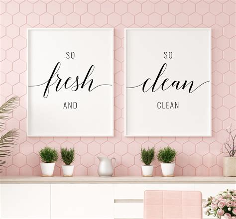 So Fresh And So Clean Clean Printable Art Set Of 2 Wall Art Etsy