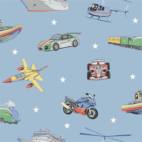 Cartoon character car kids room wallpaper bedroom wall paper for boy. Arthouse Zoom Vehicle Pattern Childrens Wallpaper F1 Car ...