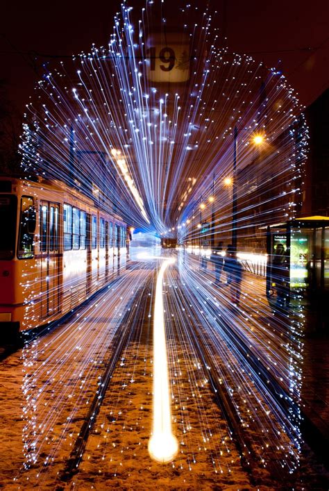 Long Exposure Photos Of Budapest Trams Lit Up With 30000