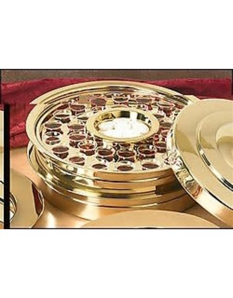 Communion Tray Stackable Brass Finish 40 Holes Reillys Church