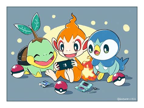 Piplup Turtwig And Chimchar Pokemon Drawn By Kotone11152 Danbooru