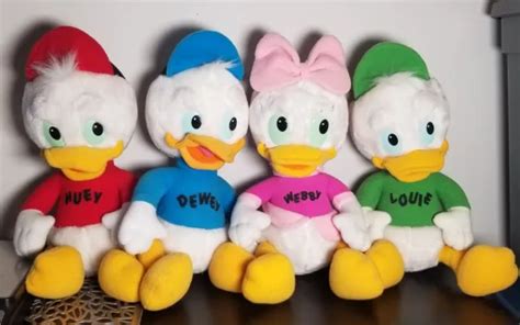 Vtg 1986 Disney Duck Tales Hasbro Playskool Plush Huey Dewey Louie