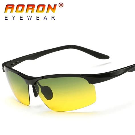 aoron brand designer day and night vision goggles driving polarized mens sunglasses oculos