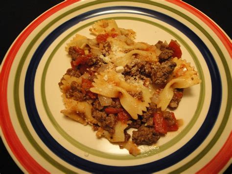 Christines Pantry Bowtie Pasta With Tomatoes And Ground Beef