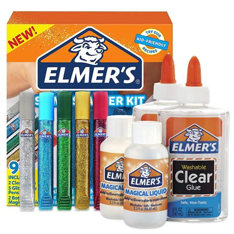 Elmers Slime Starter Kit Clear Glue Glitter Glue Pens And Magical