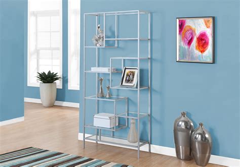 72 Metal And Tempered Glass Bookcase