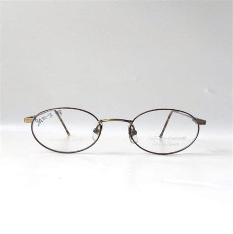 vintage 1990 s nos matte gold oval metal tortoise shell etsy retro eye glasses glasses