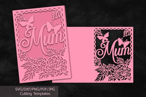 Mothers Day Cards Svg Files File Mom Mum Cutting Template Laser By