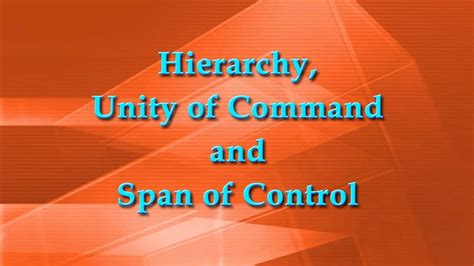 Hierarchy Unity Of Command And Span Of Control Youtube