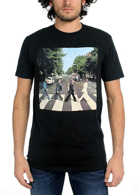 Beatles Mens Abbey Road T Shirt Black M