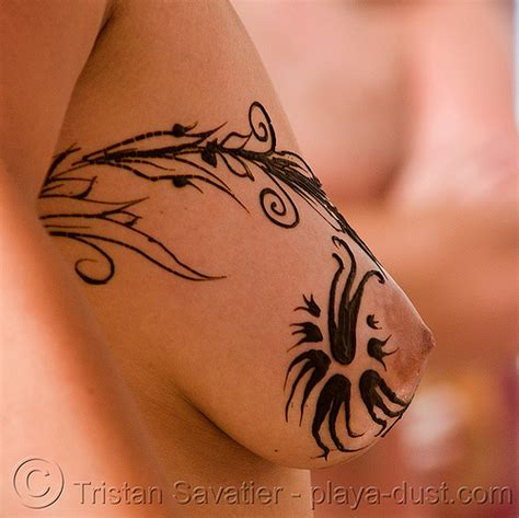 Breast Mehndi Henna Temporary Tattoo Burning Man