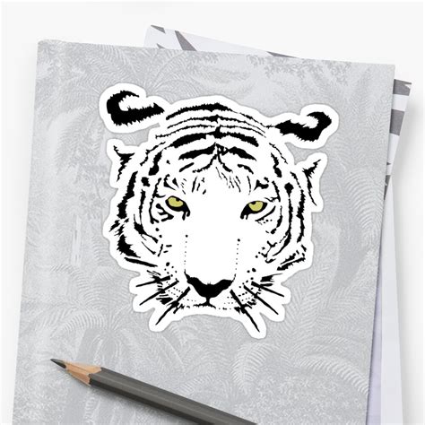 Tiger Face Cute Animal Tiger Head Sticker By Inkedtee Redbubble
