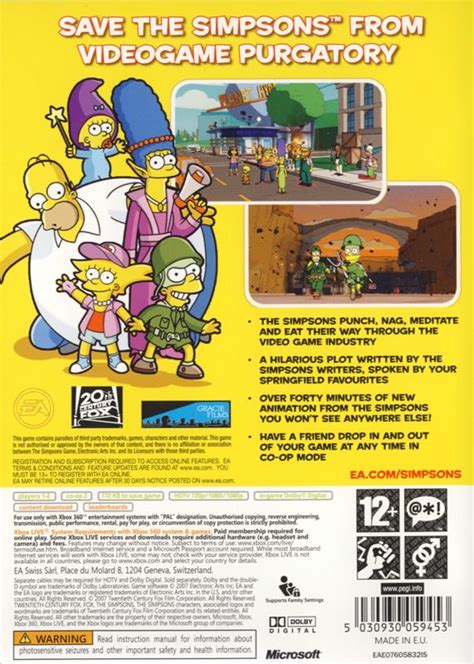 The Simpsons Game 2007 Xbox 360 Box Cover Art Mobygames