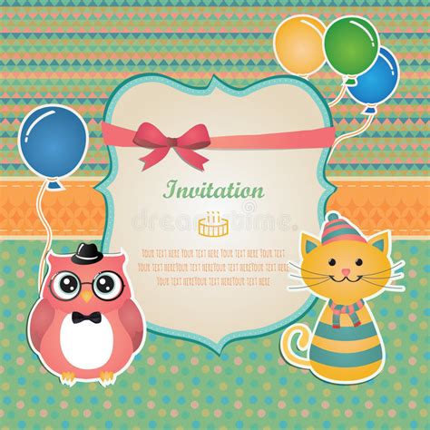 Birthday Party Invitation Card Design Stock Vector