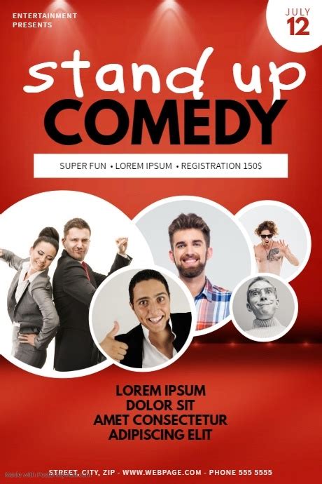 Stand Up Comedy Night Flyer Template Postermywall Event Poster