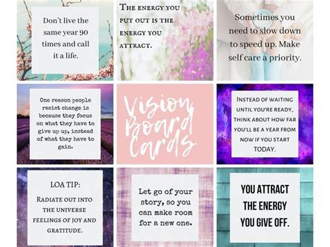 Buy Vision Board Quote Cards 32 3x3 Printable Affirmations Instant