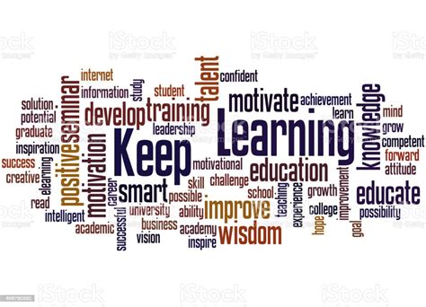 Keep Learning Word Cloud Concept 2 Stock Vector Art And More Images Of