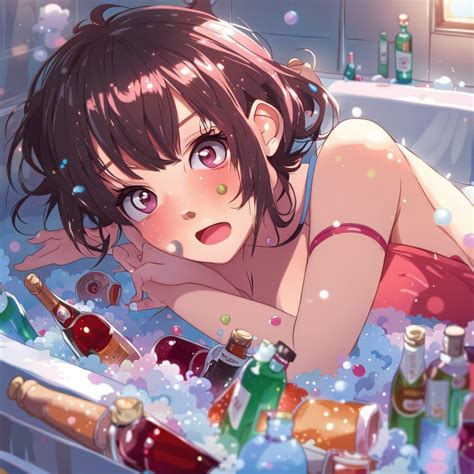 Drunk Girl 🍾🍷🥃🍸 The Next Morning Sober Laying On The Bathroom Floor 🥴🤤😵‍💫🤢🤮🚽 Splash Art Anime