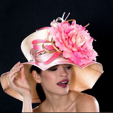 Kentucky Derby Style Fashion Hat With X Large Flowers Shenor Collections