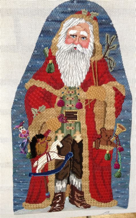 santa by liz stitch guide by paula fehleison needlepoint patterns needlepoint kits