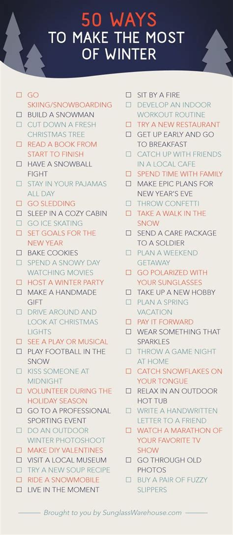 50 Things To Do In Winter Hopefully Someday I Wont Have To Live In