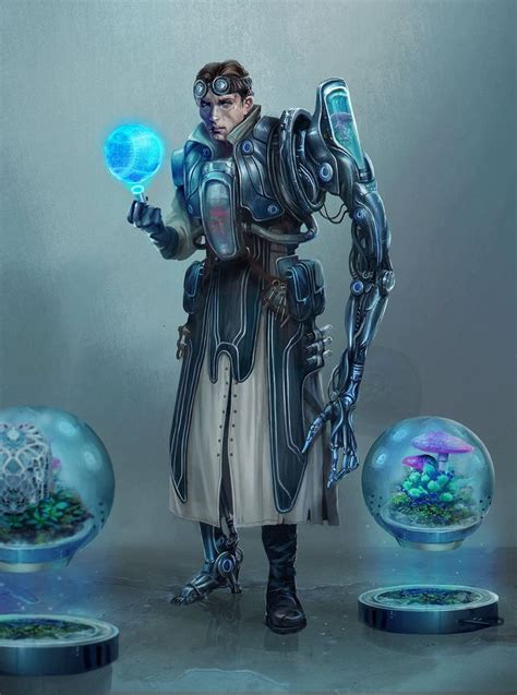 The Scientist By Amycornelson Sci Fi Concept Art Cyberpunk Character