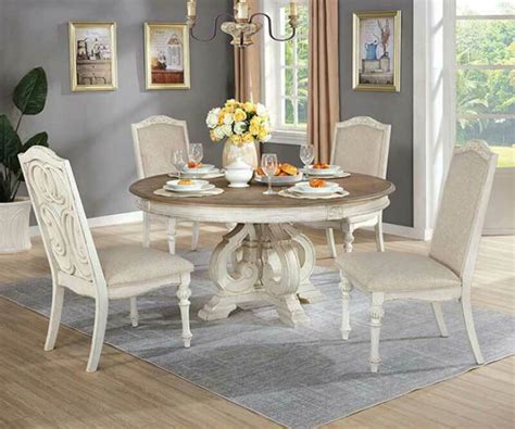 Set a generous table with our gorgeous dining room furniture, whether you're entertaining family and friends or enjoying a quiet meal at home. Traditional Shabby Chic Antique White 7 piece Dining Room ...