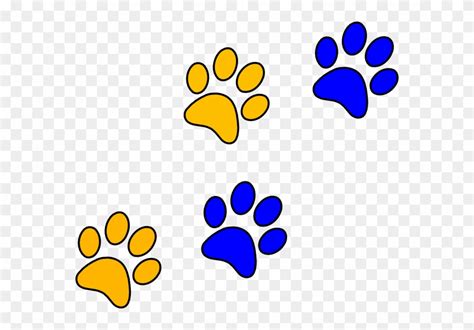 Panther Paw Print Blue And Gold Paw Prints Clipart 47464 Pinclipart