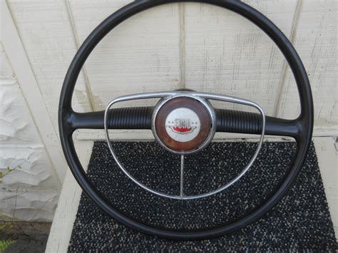Vintage 19491950 Ford Flathead V8 Steering Wheel W Horn Ring