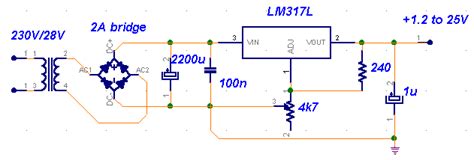 P1 500r linear potentiometer p2 10k log. LM317 VARIABLE POWER SUPPLY :: circuit diagrams