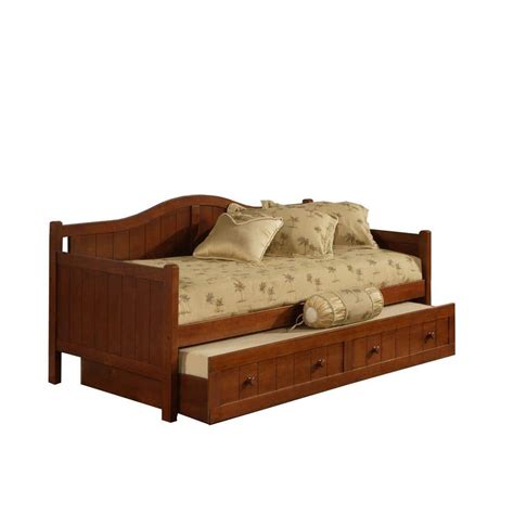 Hillsdale Furniture Staci Twin Size Daybed With Trundle In Cherry 1526dbt The Home Depot