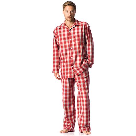 Mens Brushed Cotton Tartan Pyjamas By Pj Pan