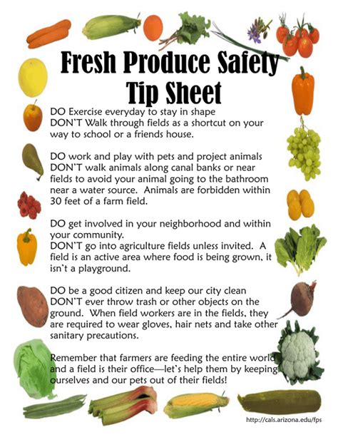 Fresh Produce Safety Tip Sheet