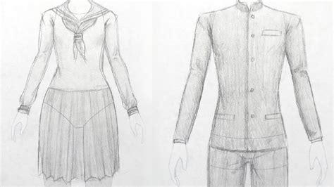 How To Draw Manga School Uniforms Japanese Style Youtube