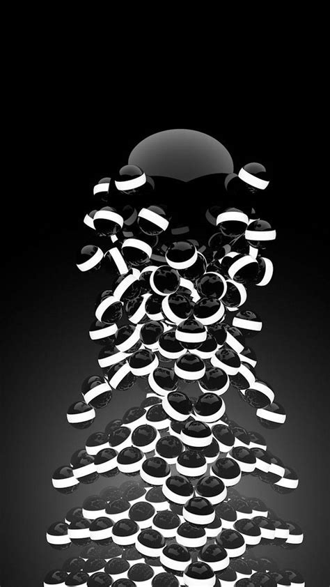Download 3d Iphone Black And White Spheres Wallpaper