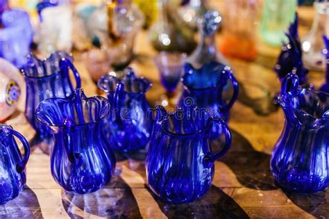Murano Glass Exhibition Of Handmade Glassware At Workshop In Murano Italy Editorial Image
