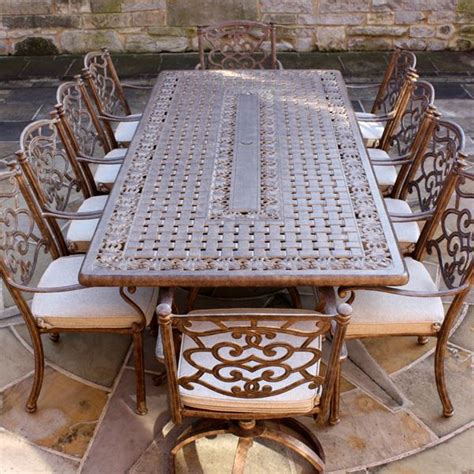 Azur 260cm Rectangular Large Aluminium Garden Dining Table