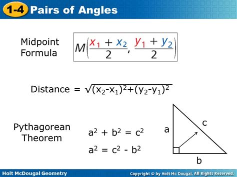 Holt Mcdougal Geometry 1 4 Pairs Of Angles Find The Next Item In The