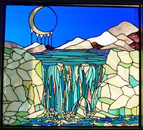 Waterfall Stained Glass Stained Glass Art Stained Glass Glass Art
