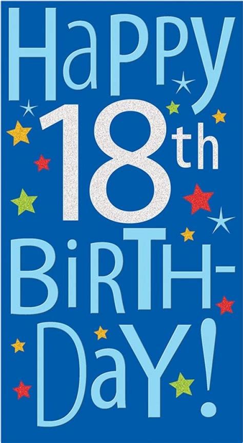 Blue Happy 18th Birthday Age 18 Birthday Greeting Card Happy 18th Birthday Son Birthday