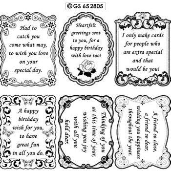 All verses can be used on the cards you create. Sentiments, verses #05 - birthday, peel off scrapbook ...