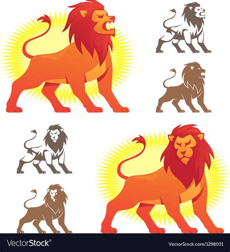 Lion Symbols Royalty Free Vector Image Vectorstock