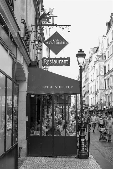 Cafe Montorgueil Vintage Photo Parisian Cafe Street View Etsy