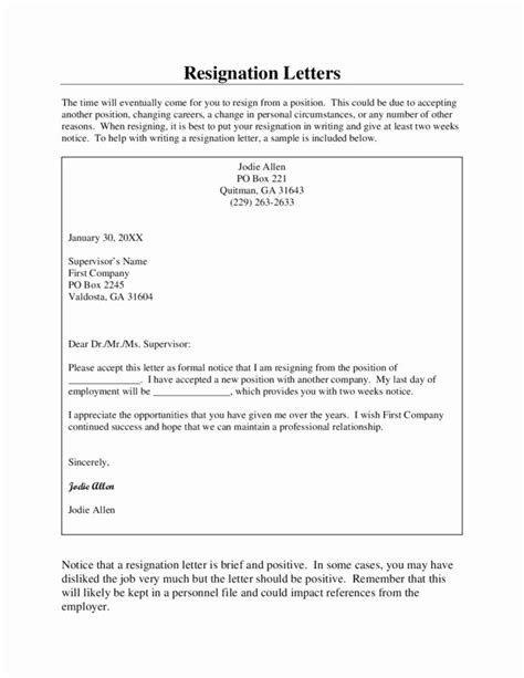 Printable Two Week Notice Letter Template 40 Two Weeks Notice Letters