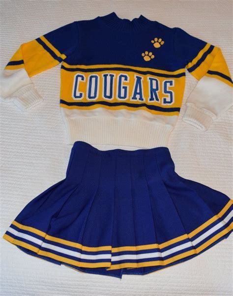 womens vintage cheer uniform costume blue gold sz small cheerleading cheerleader ebay