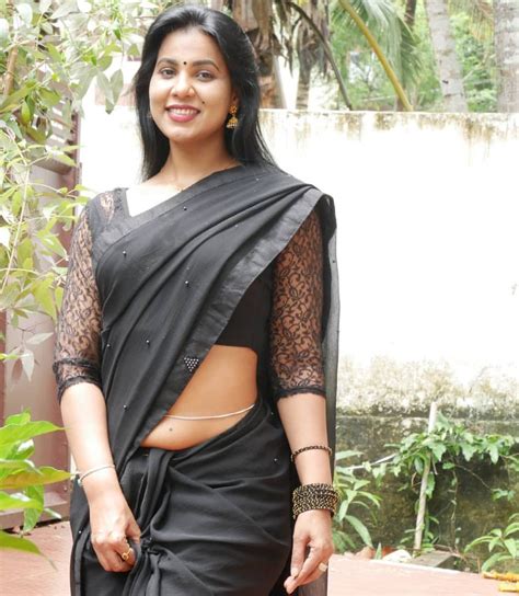 Instagram South Indian Model Shanaya Shannu Black Saree Photos
